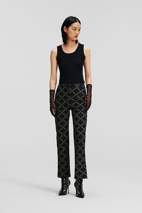 JACQUARD PUNTO PANTS BLACK/WHITE JACQUARD by KARL LAGERFELD