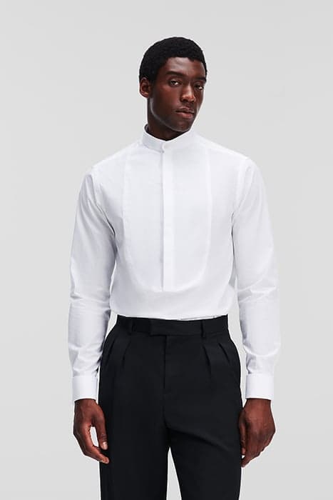 HUN'S PICK MAO COLLAR SHIRT WHITE by KARL LAGERFELD