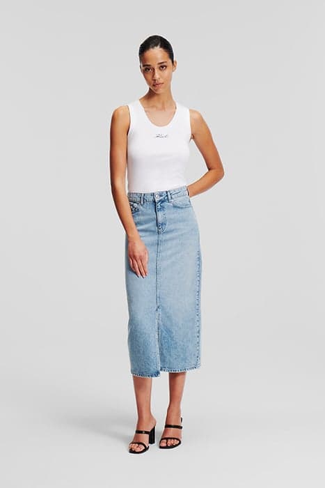 MAXI DENIM SKIRT LIGHT BLUE by KARL LAGERFELD