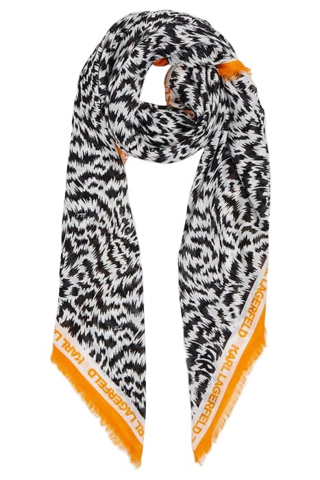 K/ZEBRA SQUARE SCARF BLACK/WHITE by KARL LAGERFELD