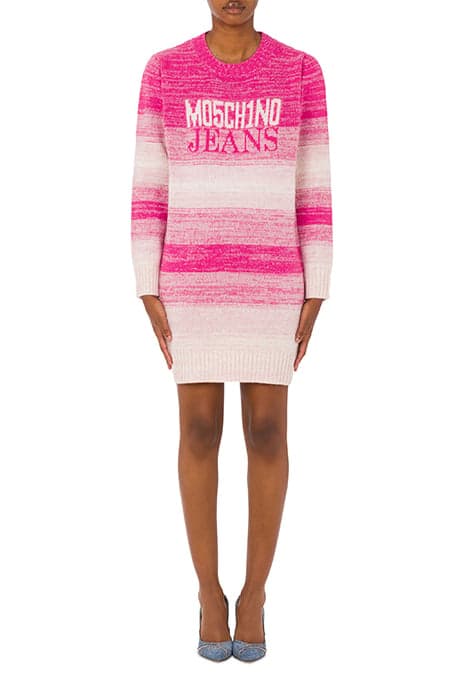 DRESS IN DEGRADÉ WOOL BLEND PINK by Moschino