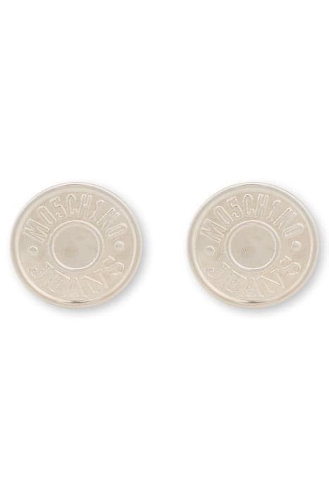 MOSCHINO JEANS BUTTON METAL EARRINGS SILVER by Moschino