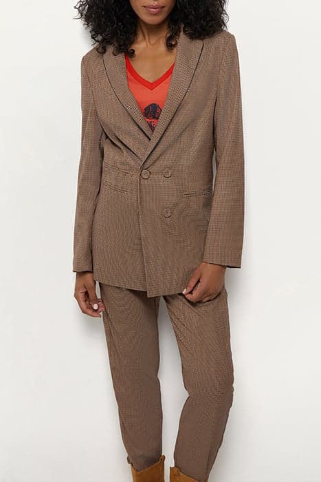 VALERIA - MAHOGANY HOUNDSTOOTH PATTERN SUIT JACKET by ONE STEP