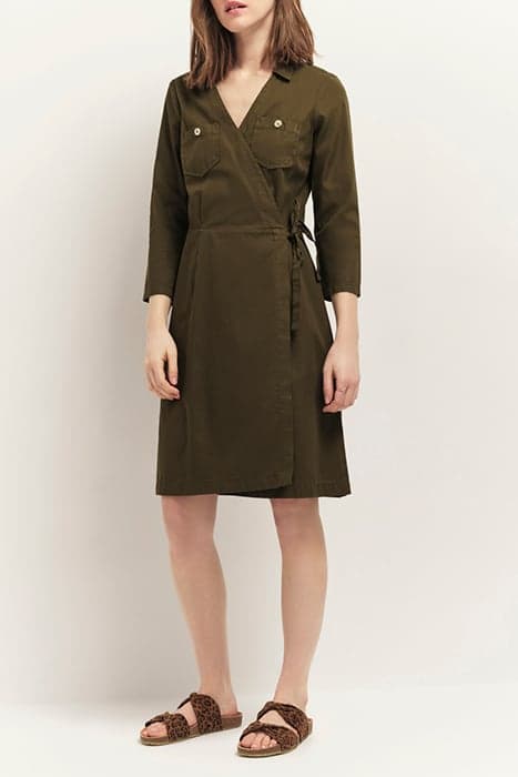 REILLY - KHAKI WRAP DRESS IN LYOCELL® COTTON CANVAS by ONE STEP