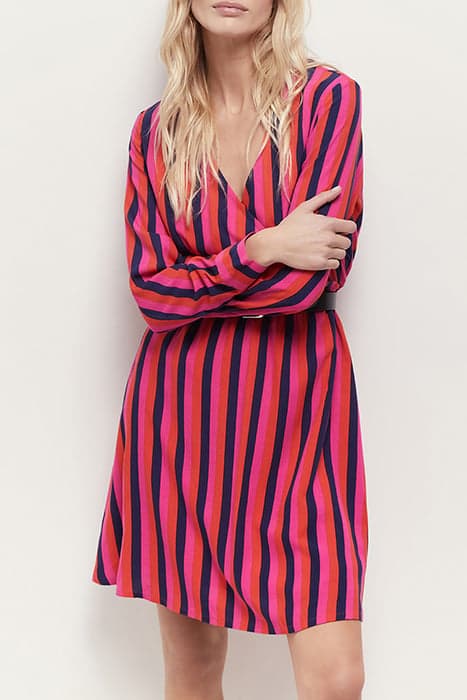 ROSA - NASTURTIUM WRAP DRESS WITH GRAPHIC LINES by ONE STEP