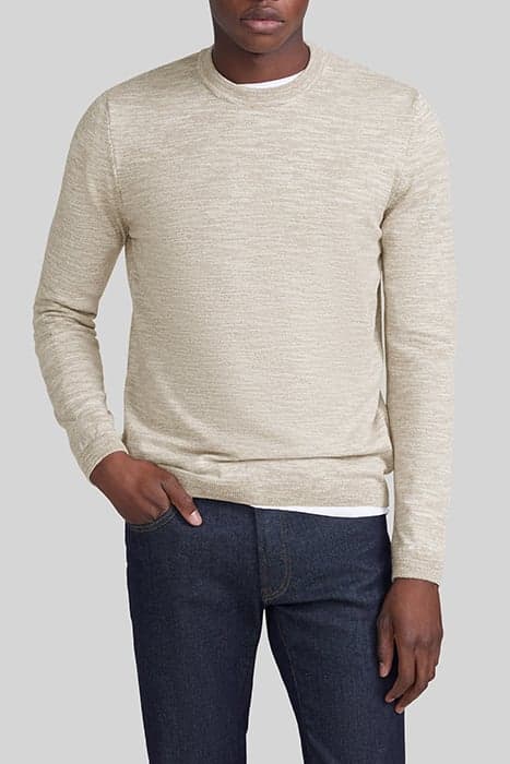 BEIGE MOULINÉ KNIT ROUND NECK SWEATER by IKKS