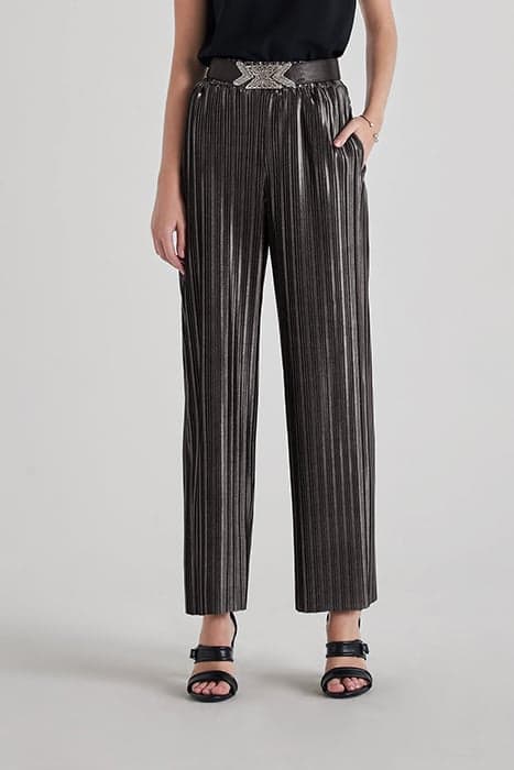 SILVER PLEATED WIDE-LEG TROUSERS by IKKS