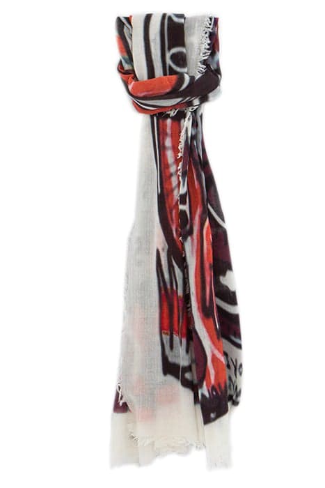 OFF-WHITE SCARF WITH MULTICOLOURED ARTY ROCK MOTIF by IKKS