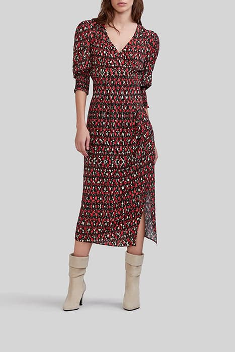 BLACK IKAT PRINT MIDI DRESS by IKKS