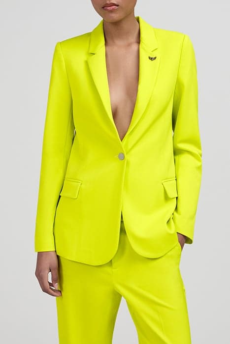 LIME GREEN SUIT JACKET WITH PIN-BADGE DECOR by IKKS