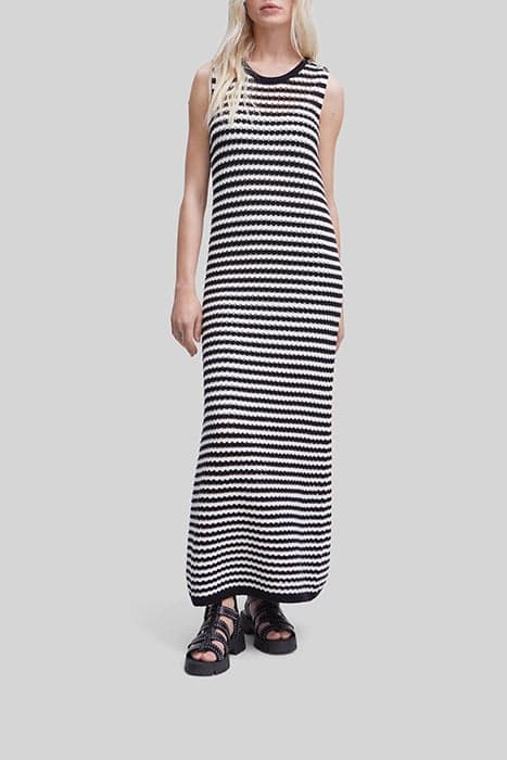 SAILOR-STRIPE OPENWORK KNIT LONG DRESS by IKKS