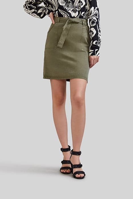 KHAKI STRAIGHT SKIRT WITH SIDE PRESS STUDS by IKKS