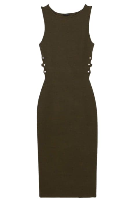 KHAKI KNITTED BODYCON DRESS by IKKS