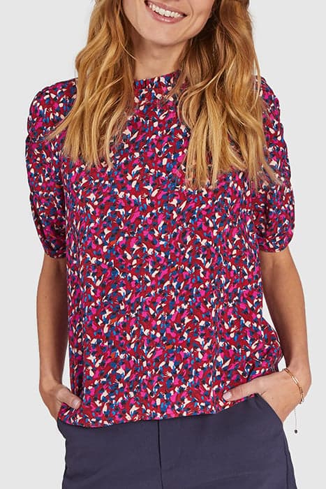 DARK RED TACHIST PRINT TOP by ICODE