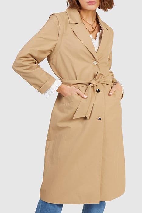 BEIGE TRENCH COAT WITH DETACHABLE SLEEVES by ICODE