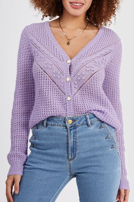 VIOLET DECORATIVE KNIT CARDIGAN by ICODE