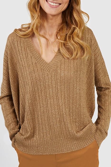 SAND LUREX CABLE KNIT SWEATER by ICODE