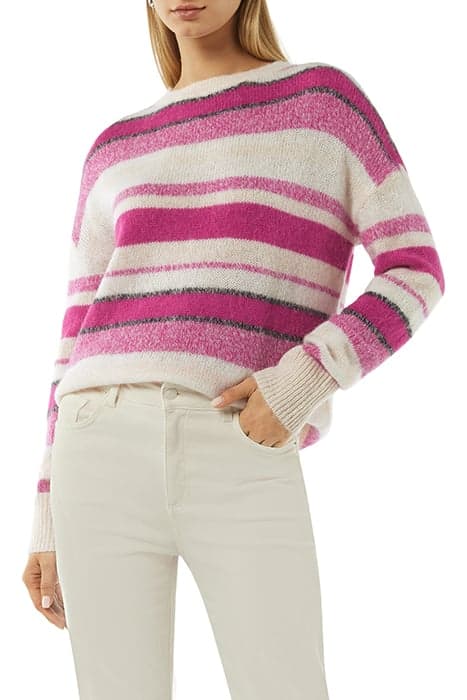 COMMA PULLOVER WHITE-PINK STRIPS by Comma