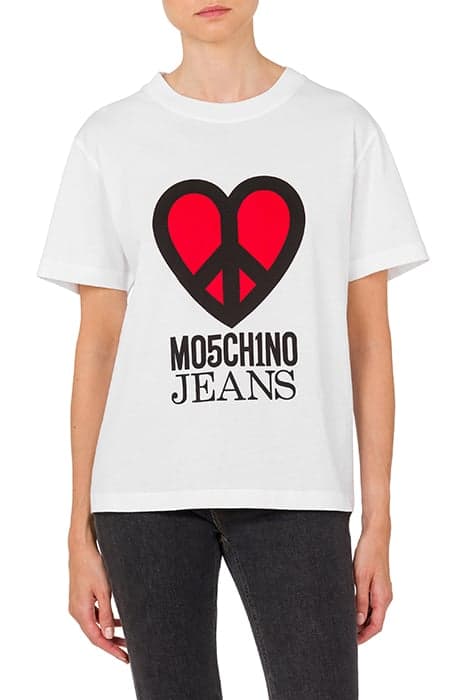 PEACE & LOVE JERSEY T-SHIRT WHITE by Moschino