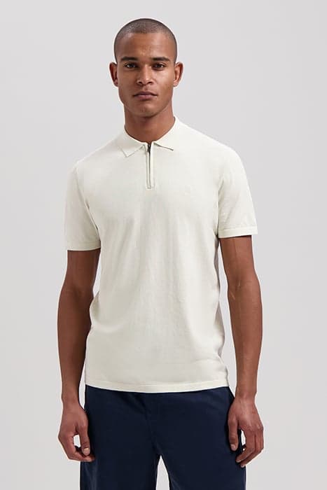 DS_DORIAN ZIP POLO SILVER BIRCH SILVER BIRCH by Dstrezzed