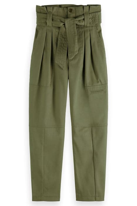 GIRLS PAPER BAG CARGO PANTS IN CLEAN TWILL ARMY by Scotch & Soda