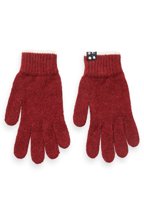 EMBROIDERED KNITTED GLOVES DEEP RASPBERRY by Scotch & Soda