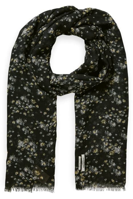 PRINTED TENCEL™ SCARF DANDELION BLACK by Scotch & Soda