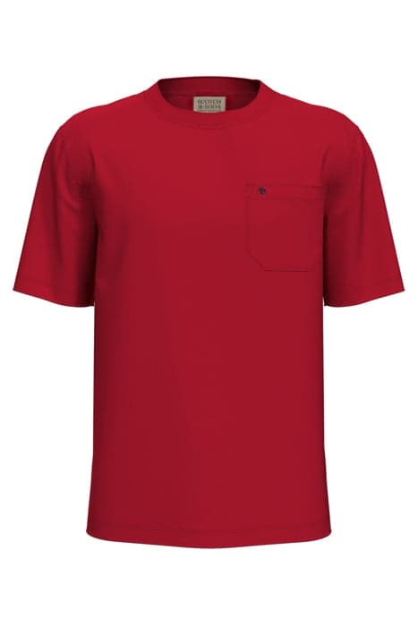 CHEST POCKET T-SHIRT AMP RED by Scotch & Soda