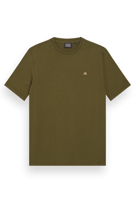 GARMENT DYE LOGO CREW T-SHIRT ALGAE by Scotch & Soda