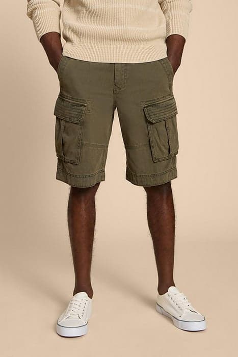 HALSALL ORGANIC CARGO SHORT KHAKI GREEN by White Stuff