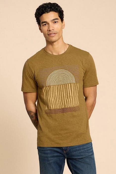 ABSTRACT SUN GRAPHIC TEE GREEN PRINT by White Stuff