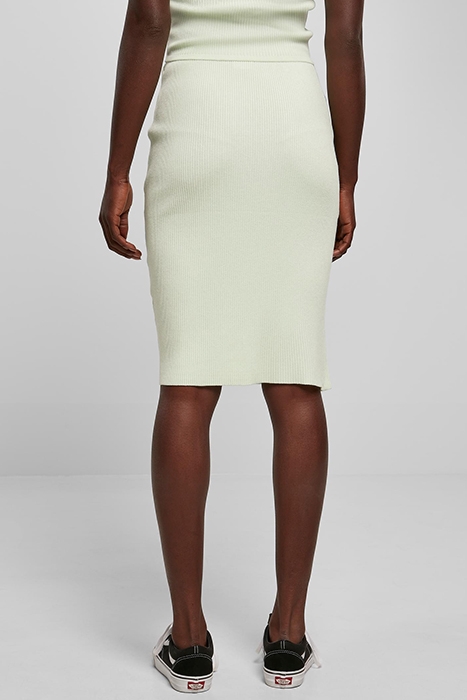 LADIES RIB KNIT MIDI SKIRT LIGHTMINT 3