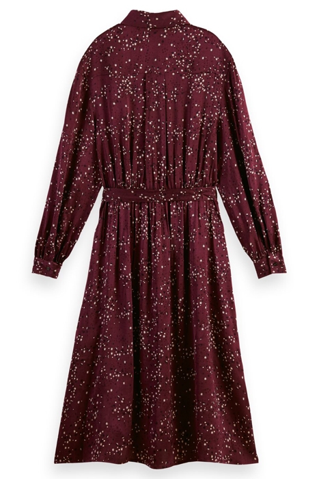 KARIS PRINTED SHIRT DRESS MILKY WAY CRIMSON 2