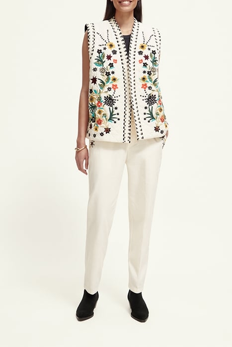 EMBROIDERED GILET ECRU 3