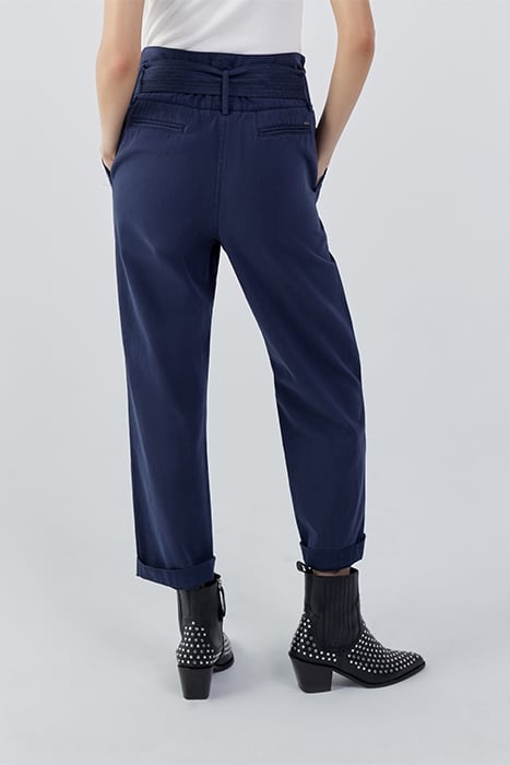 NAVY WIDE-LEG TROUSERS WITH REMOVABLE BELT 2