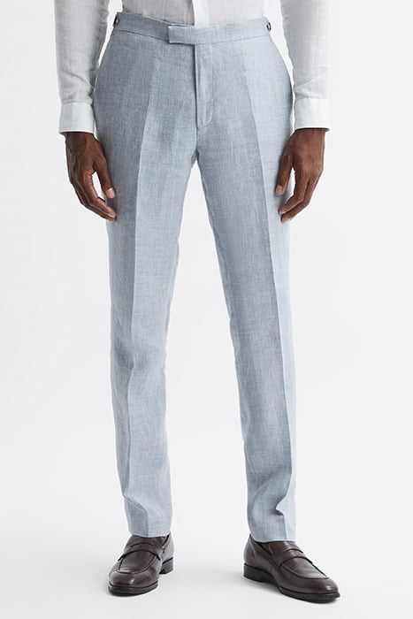 LAGOON-HERRINGBONE SUIT PANTS BLUE 1