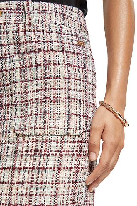 BOUCLE TWEED HIGH RISE MINI SKIRT ECRU LUREX MELANGE 7