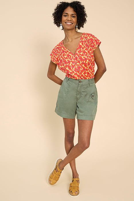 RAE COTTON VEST ORANGE 1