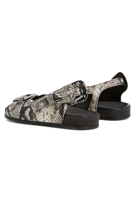 SANDALES EN CUIR IMPRIME PYTHON BLACK GREY 5