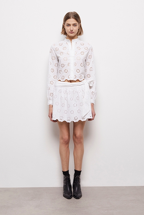 JUPE COURTE ELASTIQUEE EN BRODERIES ANGLAISES WHITE 2
