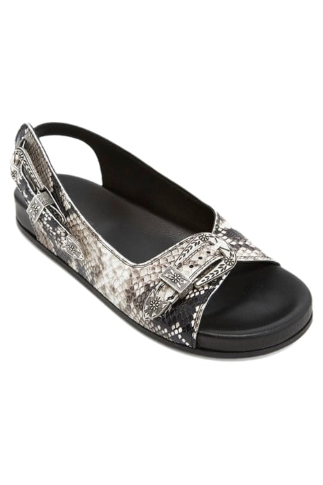 SANDALES EN CUIR IMPRIME PYTHON BLACK GREY 6