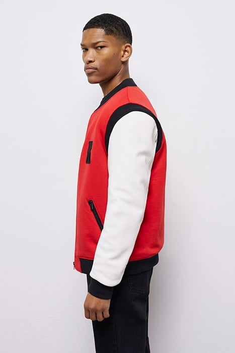 TEDDY AVEC MANCHE EN CUIR ET BRODERIE EN K RED / WHITE 5