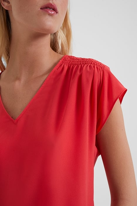 CREPE LIGHT V NK SHOULDER TOP BITTERSWEET 3