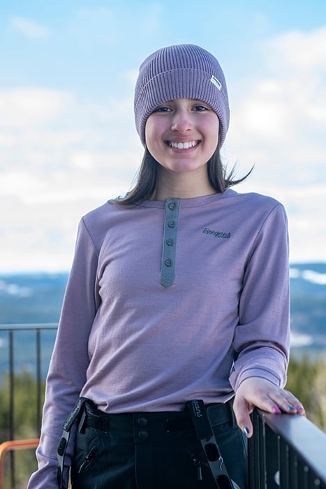 MYSKE WOOL YOUTH SHIRT LILAC CHALK 2