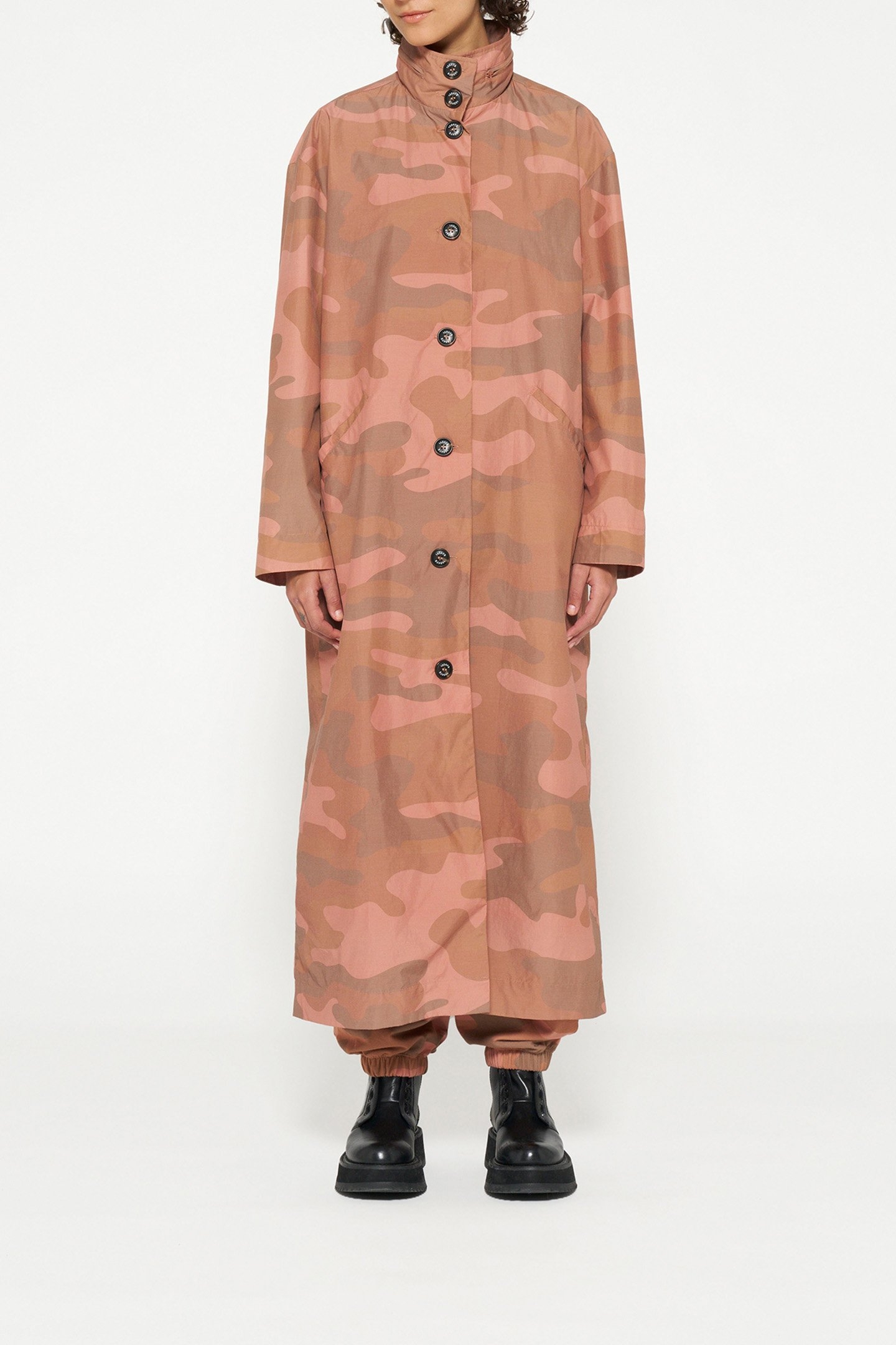 NYLON COAT CAMO SADDLE BROWN 1