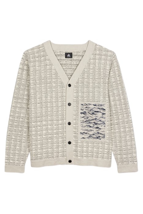MENS ECRU CARDIGAN OFF WHITE 1