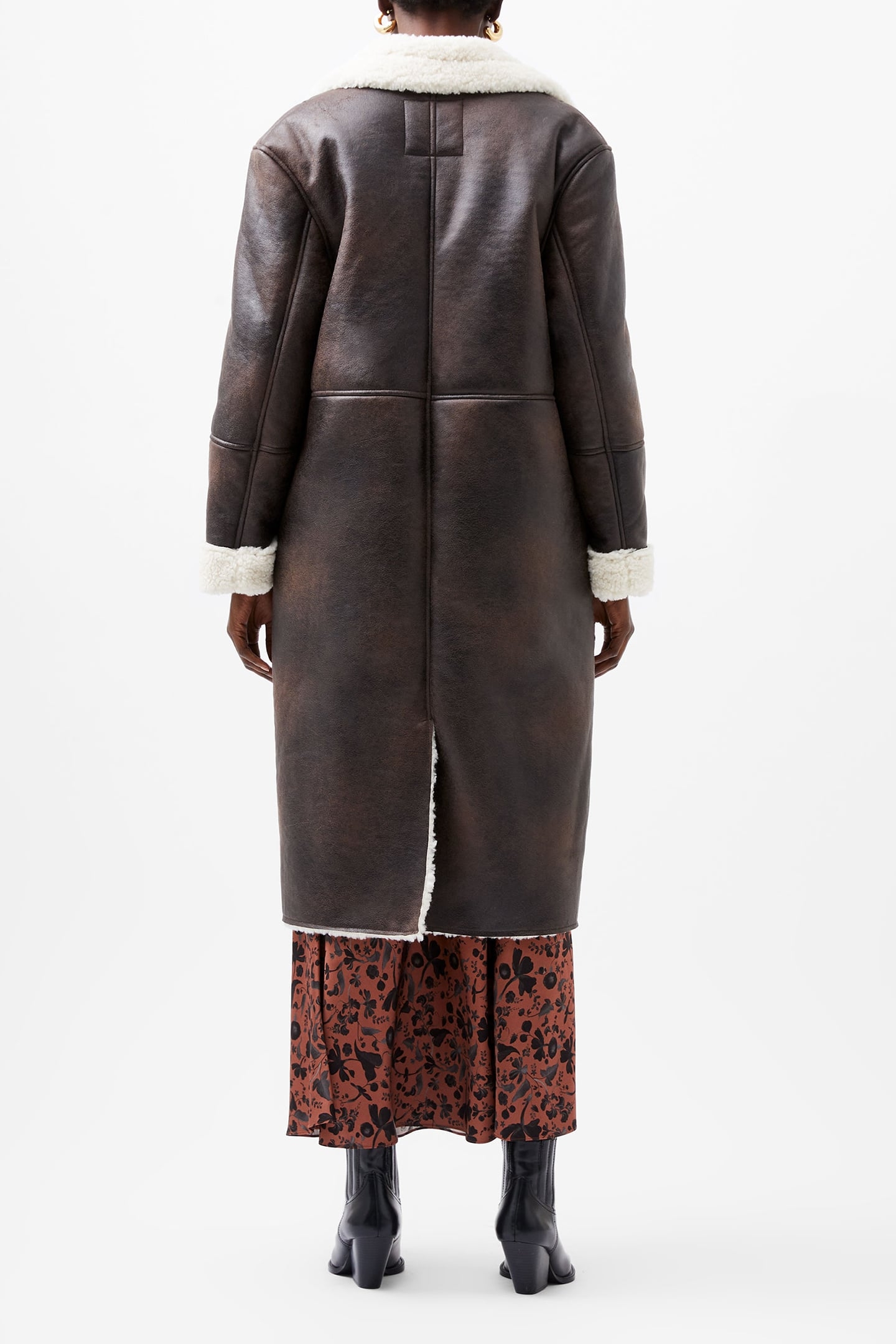 ARIZONA FAUX SHEARLING COAT CHOCOLATE 2