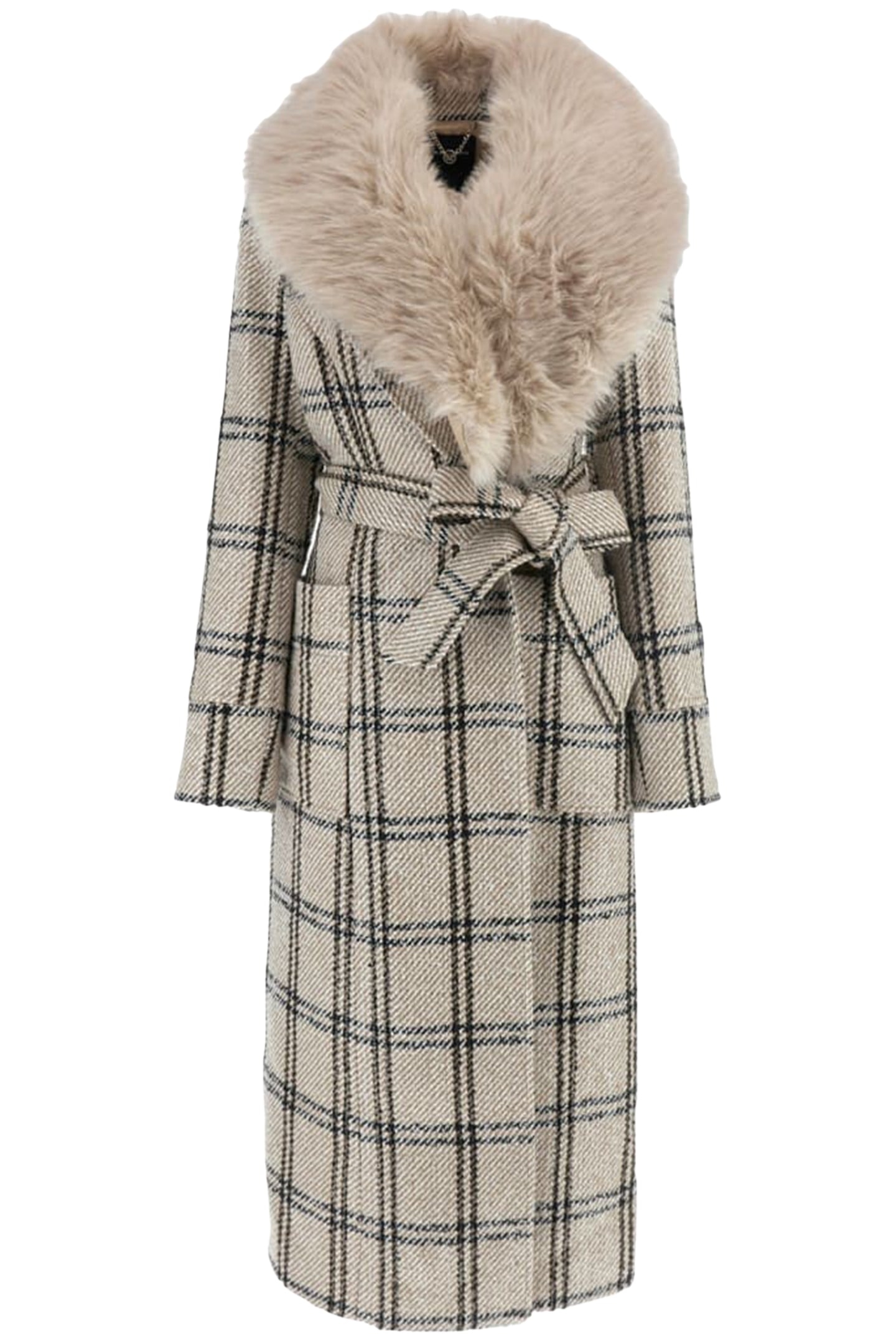 MARCIANO BY GUESS CHARLIZE PLAID COAT WHITE DENEUVE MULTI 4