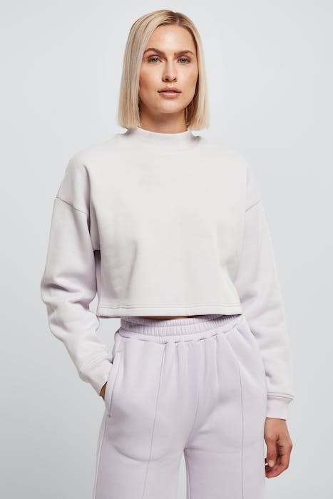 LADIES CROPPED OVERSIZED SWEAT HIGH NECK CREW SOFTLILAC 2