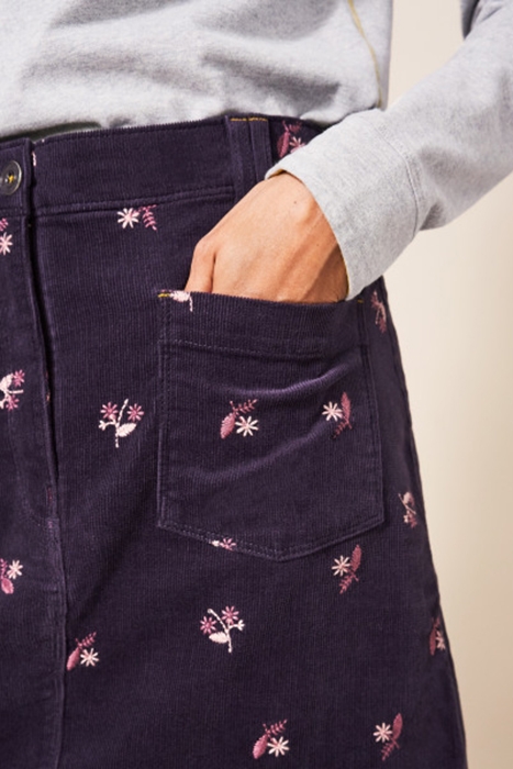 MELODY EMBROIDERED CORD SKIRT PURPLE 3